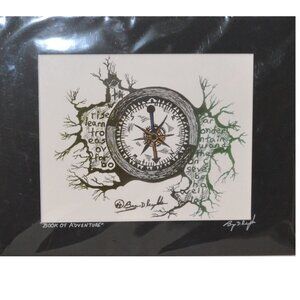Hand Drawn Art Work Bryn D Reynolds Book Of Adventure Artist Signed Matted